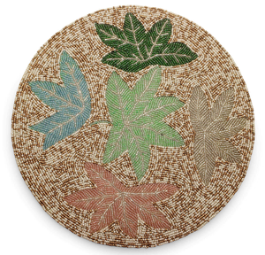 Napperons perlés durables Napperons perlés de style indien Tapis rond fait à la main pour table à manger Napperons brodés de fête de mariage - Product Image 5