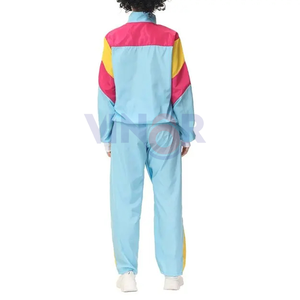 ชุดวอร์มกันลมมีฮู้ดสีพื้นสำหรับผู้หญิงชุด2ชิ้นระบายอากาศน้ำหนักเบาปรับแต่งได้ - Product Image 2