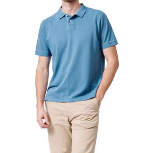 เสื้อโปโลแขนสั้นสำหรับผู้ชายเสื้อกอล์ฟขนาดพิเศษซิปปรับแต่งได้ลายพื้นถักสไตล์ธุรกิจ - Product Image 3