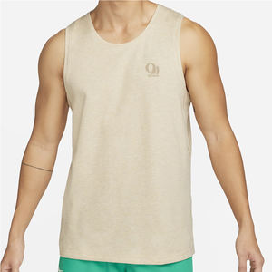 Camiseta sin mangas de Fitness para hombre de algodón 100% de punto de Color sólido más Popular, ropa de gimnasio ecológica al por mayor con logotipo y Color personalizado - Product Image 2