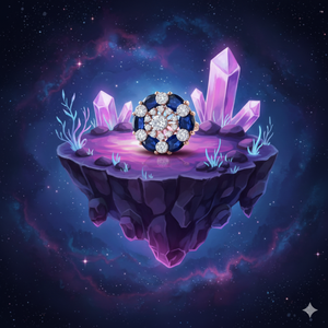 Anillo de Plata 925 con Diamante Moissanita y Piedra Azul, Chapado en Oro Rosa - Product Image 3