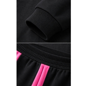 Ensemble de survêtement sport pour femmes de haute qualité, surdimensionné, noir et rose, respirant, vêtements de sport, tenue deux pièces pour femmes - Product Image 6