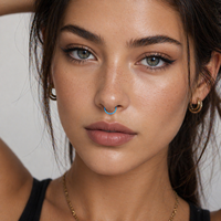 Anneau de nez clicker en titane ASTM F136 pour piercing de septum, hélix et cartilage, bijoux de piercing corporel personnalisés