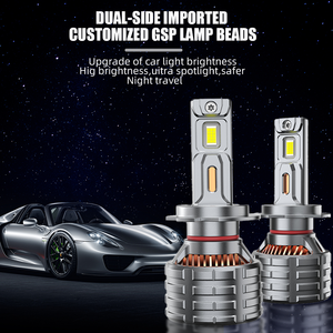 หลอดไฟหน้า LED 200W สำหรับรถยนต์ท่อทองแดงสี่ท่อไฟ LED H1 H3 H7ไฟหน้า9012 9006 - Product Image 6