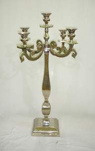 Candelabros de cristal niquelado de aluminio elegante para decoración candelabros de diseño clásico de estilo moderno niquelado para Decoración - Product Image 5