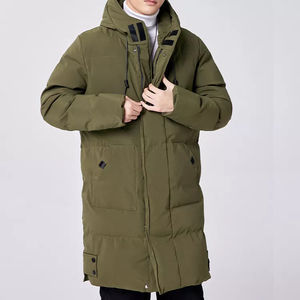 เสื้อโค้ทยาวแบบมีฟองสำหรับผู้ชายเสื้อโค้ทยาวพิมพ์ลายแนวสตรีทให้ความอบอุ่นในฤดูหนาวเสื้อโค้ทตัวยาวบุนวมสำหรับผู้ชาย - Product Image 6