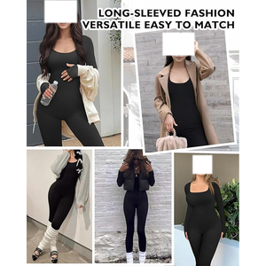 Monos de ejercicio acanalados de Yoga, camisetas sin mangas de una pieza, mono sin mangas para mujer, monos sin costuras de entrenamiento - Product Image 6