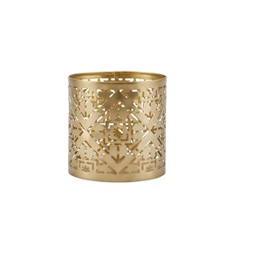 Votive en métal en forme de boule avec finition dorée idéale pour le décor de table de fête - Product Image 2