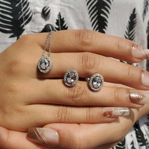 Ensemble de bijoux Zarkan tendance avec cœur en diamant, perle et zircon pour mariage, fête, cadeau, fiançailles, anniversaire - Product Image 1