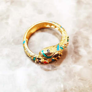 Magical <b>Snake</b> <b>Ring</b> Rose <b>Gold</b> & Rhodium Plated Fashionable Trendy Stainless Steel Inlay Perfect Gift - Product Image 5