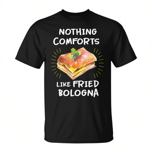 T-shirt Fried Bologna Sandwich unisex per adulti, manica corta, girocollo, stampa digitale, abbigliamento comfort food - Product Image 2