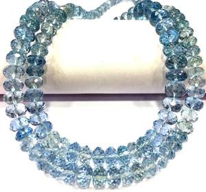 Perles d'aquamarine de qualité supérieure, grand lustre, cultivées en laboratoire, forme ronde, perles d'aquamarine taillées, perles de pierres précieuses, collier pour femmes - Product Image 1