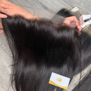 ผมต่อแบบชาวเวียดนามสำหรับคนผมสีดำยาว13x4 HD สำหรับหน้าผากลูกไม้สีดำ - Product Image 1