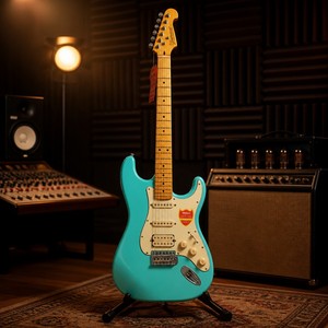 Chitarra Elettrica Bullfighter D-120 Turchese HSS con Corpo in Pioppo e Manico in Acero <span class=keywords><strong>Verde</strong></span> Schiuma di Mare - Product Image 4
