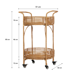 Carrito de bebidas de ratán vintage al mejor precio: carrito de bebidas duradero para restaurantes y eventos - Product Image 2