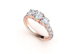 Anillo solitario popular elegante con diamantes certificados elaborado en oro rosa puro de 14kt Diamante de corte redondo cultivado en laboratorio con claridad VVS - Product Image 3