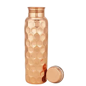 Logo personnalisé bouteille en cuivre design martelé décoratif bouteille d'eau en cuivre pour boisson & eau Offres Spéciales bas quantité minimale de commande en bon prix - Product Image 2