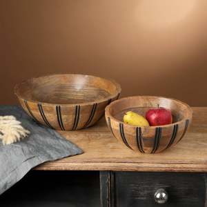 Bol de service rond en acacia pour fruits ou salades, petit, 6 pouces de diamètre x 2,5 pouces de hauteur, bol unique - Product Image 2