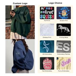 Women Oversized Sweatshirt 100% Cotton Designed Using Soft <b>Brushed</b> Fabric Providing Relaxed Comfort Fit Spring Autumn Front - Product Image 6