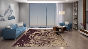 Alfombra Persa Abstracta Anudada a Mano de Lana Adam Rugs - Resistente a las Manchas, Ecológica, Antideslizante para Uso Doméstico, Baños y Comercial - Product Image 6
