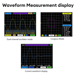 Oscilloscope numérique à deux canaux Taux d'échantillonnage 50M Bande passante analogique 10Mhz Modèles de Lissajous Mesure de forme d'onde de courant 6A - Product Image 6