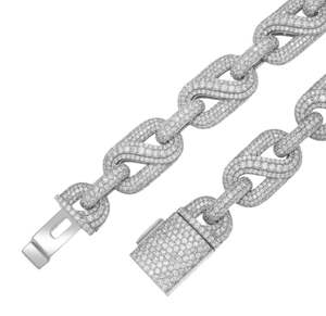 Chaîne à maillons en argent 925 avec moissanite, 20 pouces, VVS1, 10 mm, chaîne à maillons INFINITY - Product Image 4