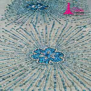 Technique tissée de mariée en tissu de filet brodé perlé 3D pour femmes de haute qualité avec une excellente couture - Product Image 1