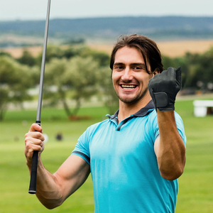 Gants de golf en cuir respirant100 % cuir véritable doux en peau de mouton anti-dérapant particule confortable gants de golf pour hommes - Product Image 4