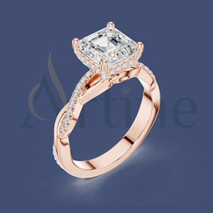 Bague ouverte torsadée en or véritable 10 carats pour femme - Product Image 1
