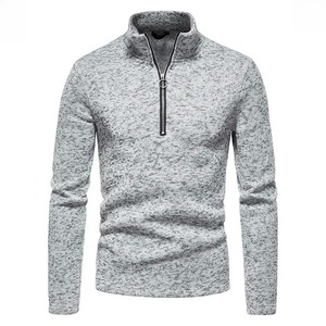 2025 New Style Men's Sweatshirt Zipper Design Solid Color Polo/<b>turtle</b> <b>Neck</b> Base Layer <b>Top</b> Jacket European American Style - Product Image 4