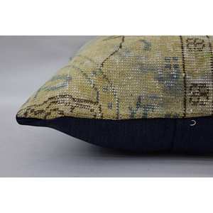 Almohada con acento tejido de lana Floral Vintage de 18x18 pulgadas, diseño estampado, respetuoso con el medio ambiente, antideslizante, extraíble, lavable, relleno de poliéster - Product Image 4