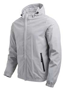 Customizable Men's Windbreaker Jacket with Full Design Trendy Logo on Front Made in - Product Image 2