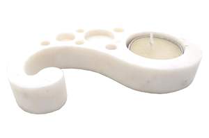 Porte-bougie chauffe-plat en marbre motif cachemire Stone Essential, fait main, style ethnique chic, décoration d'intérieur - Product Image 4