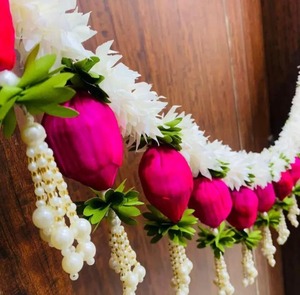 Jasmine Lotus Toran, decoración Ganpati, cenefa de puerta, decoración de entrada, Bandarwal, colgante decorativo, decoración de Festival - Product Image 2