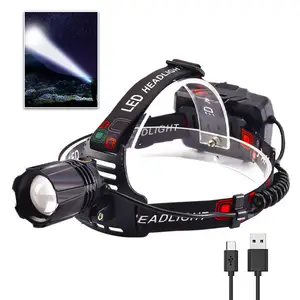 30W High Power Waterdichte Camping Vissen Helm Zaklamp Koplamp Type-C Oplaadbare Led Koplampen