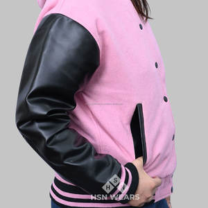 Veste de baseball personnalisée en laine enduite et cuir, col montant, respirante, couleur personnalisée, pour l'hiver - Product Image 4