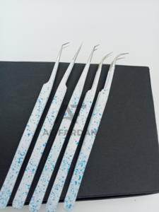 Al fardan ขาวด้านแวววาว14ซม. แหนบต่อขนตาปลอมแบบผอมยาว45องศาทำจากสเตนเลสปลายแหลม - Product Image 2