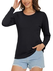 Débardeur en coton à manches longues pour femme Tissu tricoté solide personnalisé sérigraphié Femmes Filles Design Sweet Style Front - Product Image 2