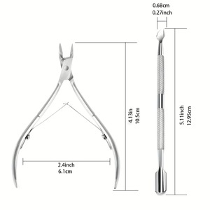 ชุดตัดหนังกำพร้ามืออาชีพ 12 ชิ้น ทำจากสแตนเลส พร้อมที่ดันหนังกำพร้า - ที่ตัดหนังกำพร้า คีมตัดหนังกำพร้า - Product Image 1