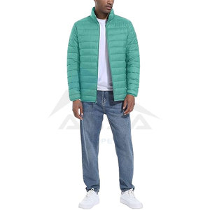 Chaqueta acolchada repelente al agua a prueba de viento para hombre, abrigo de invierno aislado ligero con cuello levantado de nailon transpirable - Product Image 3