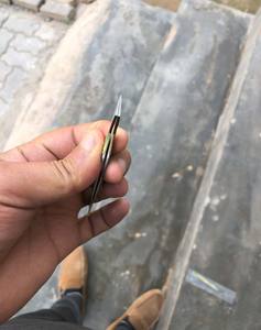 Échantillon gratuit de pince à épiler d'extension de cils de haute qualité poignée en diamant revêtue de papier pointe en fibre pince à cils en acier inoxydable solide - Product Image 4