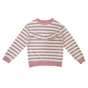 Fashionable S-shirt Sweatshirt for girls 2-7 years Jumper for children reliable supplier 100% cotton Pink o-neck collar