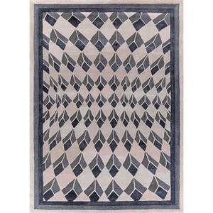 Alfombra de Lana Geométrica Clásica Azul Acar, Rectangular, Hecha a Mano, para Sala de Estar, Pasillo, 4m de Ancho, 10mm de Grosor, para Adolescentes - Product Image 1