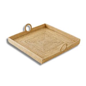 Bandeja de ratán tejida rústica hecha a mano de Vietnam, bandeja de comida, cesta de pan, cesta de frutas de ratán, perfecta para mesa de centro y comedor - Product Image 1