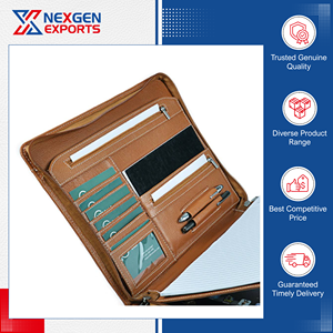 Porte-documents de présentation en cuir de qualité supérieure, style luxueux, 33x25cm, personnalisable, pour affaires, en stock - Product Image 3