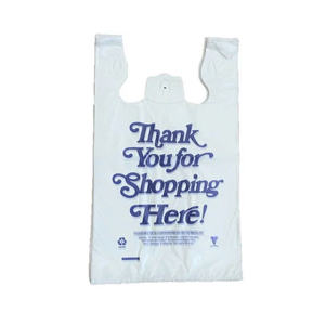 Sac de t-shirt d'épicerie avec logo personnalisé sacs en plastique pour aliments et légumes sacs à provisions en plastique - Product Image 2