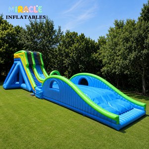 <span class=keywords><strong>Toboggan</strong></span> aquatique gonflable géant de qualité commerciale <span class=keywords><strong>avec</strong></span> plateforme d'atterrissage gonflable, <span class=keywords><strong>toboggan</strong></span> extérieur pour la location en parc aquatique - Product Image 2