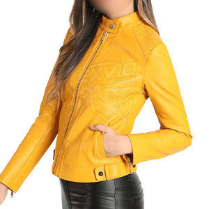 Women <b>Genuine</b> <b>Leather</b> <b>Jacket</b> Winter Use Casual Wear Fashionable Women Zipper <b>Leather</b> <b>Jacket</b> For Sale - Product Image 3