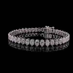 Luxury 925 Sterling Silver Cuban Link <b>Bracelet</b> 14K <b>Gold</b> Plating Brilliant Cut VVS Moissanite Diamond 14K <b>Gold</b> Plated <b>Bracelet</b> - Product Image 1
