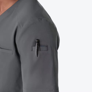 ชุดพยาบาลสำหรับทุกเพศเสื้อแขนสั้นคอวีสำหรับพยาบาลชุดสครับโรงพยาบาล - Product Image 3